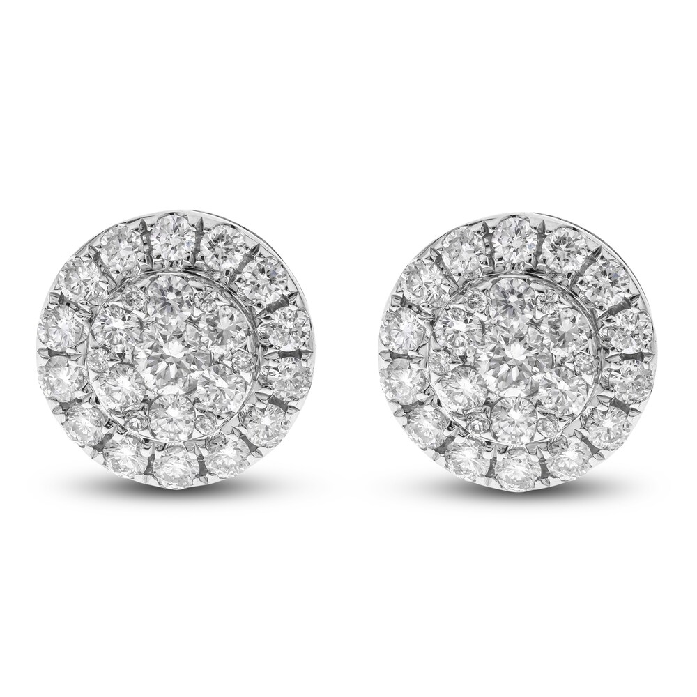 Diamond Stud Earrings 1 ct tw Round 14K White Gold corqQXDw