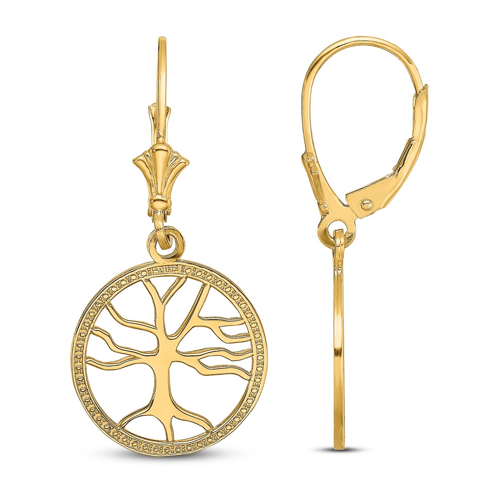 Tree of Life Earrings 14K Yellow Gold cp0i4fsy