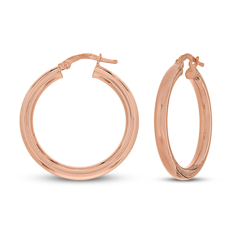 High Polish Hoop Earrings 14K Rose Gold ctFfTvzh