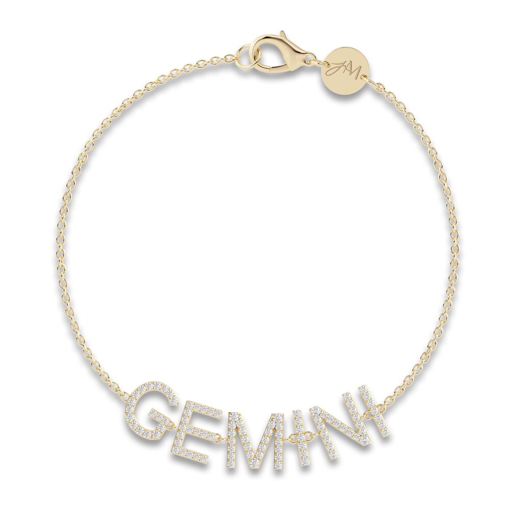 Juliette Maison Diamond Station Name Bracelet 7/8 ct tw Round 10K Yellow Gold cyYI0QoL