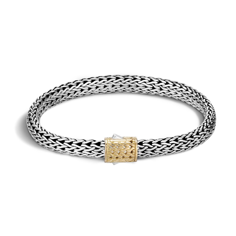 John Hardy Classic Chain Bracelet in Silver and 18K Gold, Medium dJx1flia