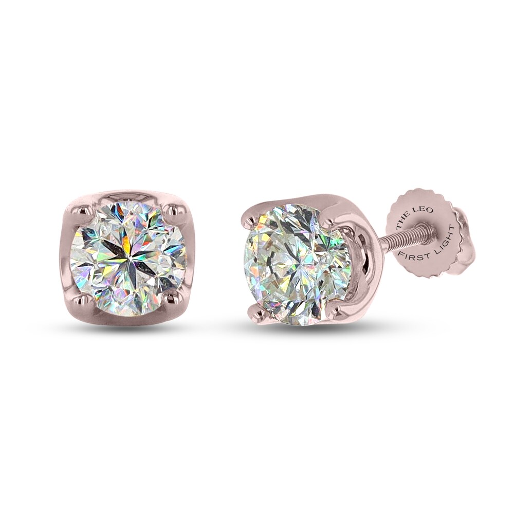 THE LEO First Light Diamond Solitaire Earrings 2 ct tw 14K Rose Gold (I1/I) dKg1Veax