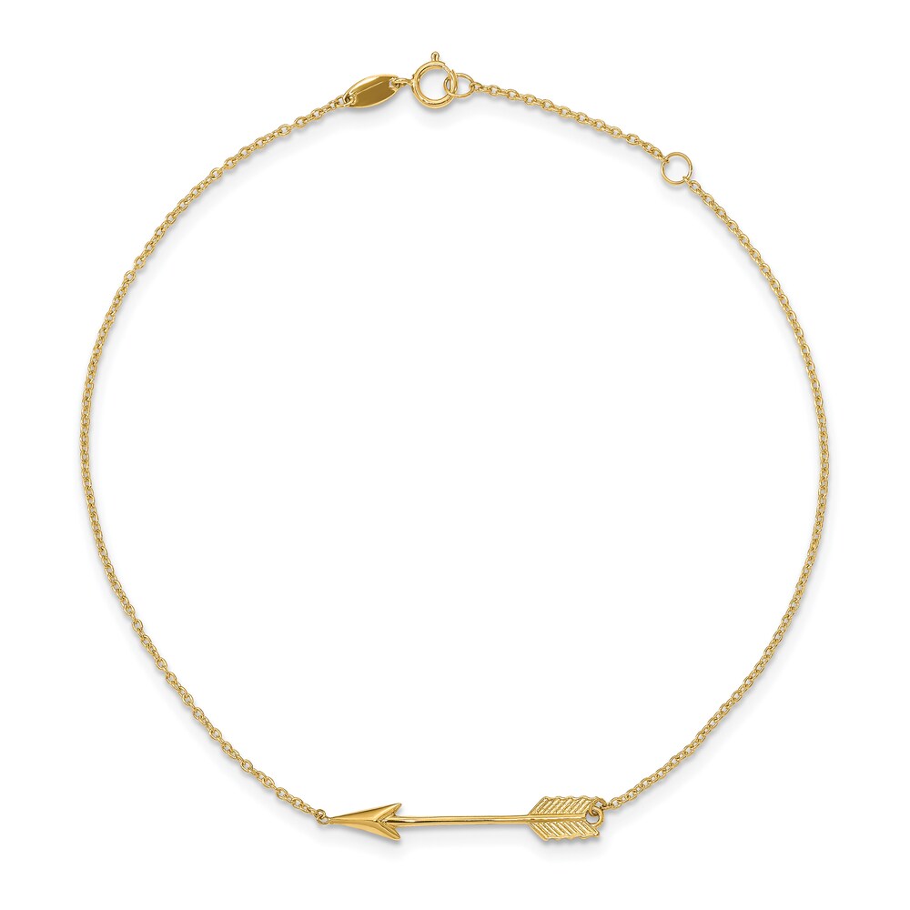 Polished Arrow Anklet 14K Yellow Gold 9" dNXOSs4Q