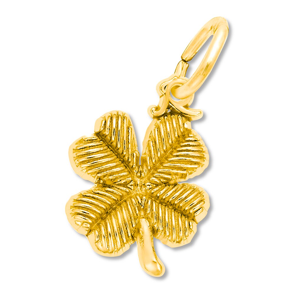 Four-Leaf Clover Charm 14K Yellow Gold dNwXUy8W [dNwXUy8W]