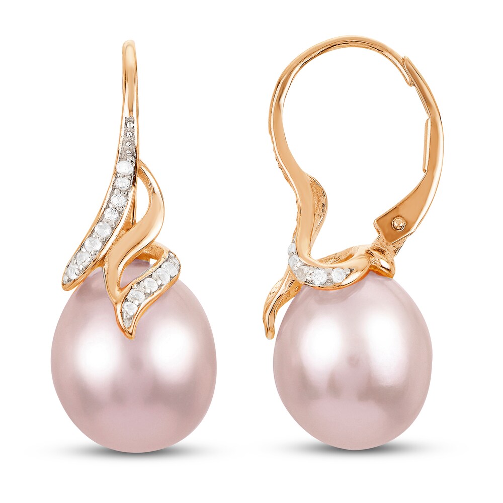 Cultured Pearl/Natural Topaz Earrings 10K Rose Gold dX7o0fpl