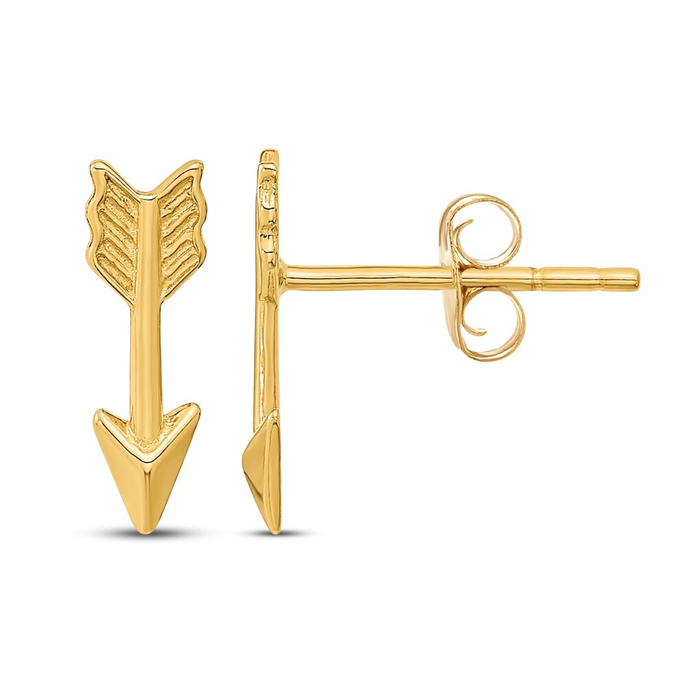 Arrow Stud Earrings 14K Yellow Gold deQtWWkj