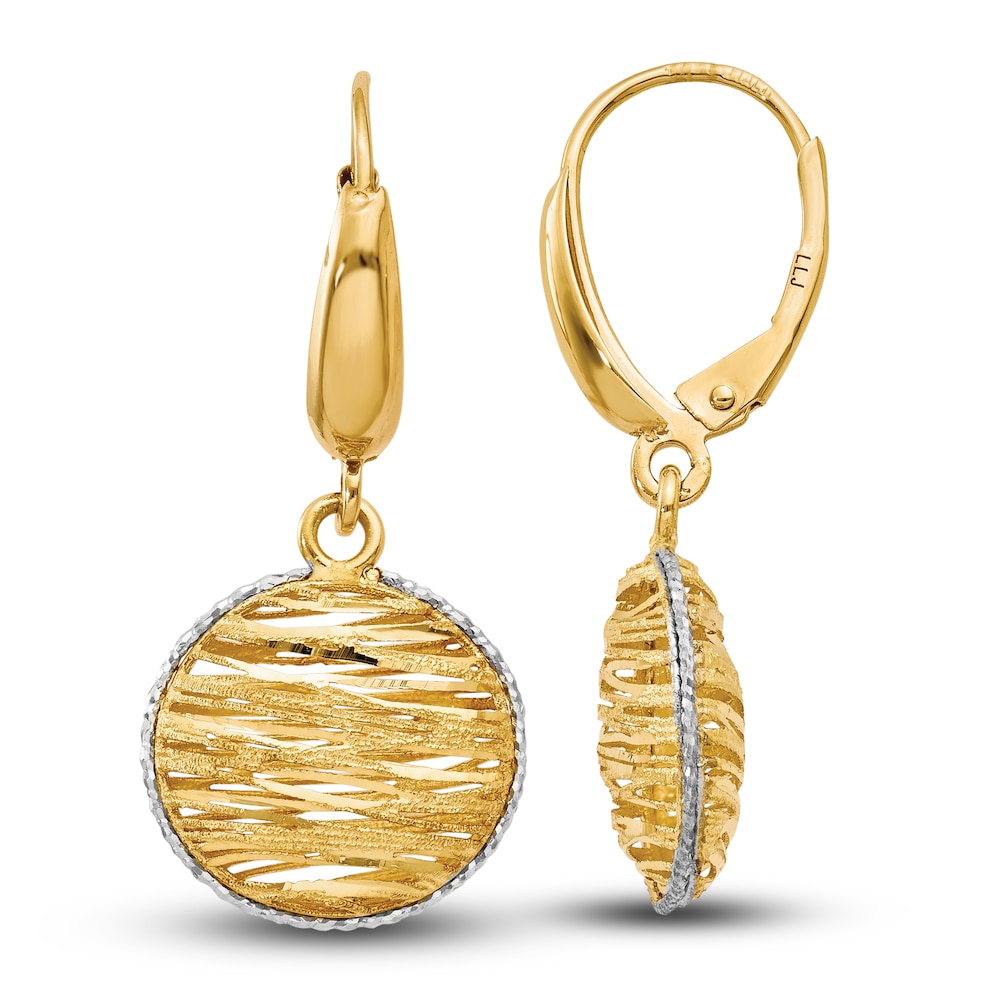 Diamond-Cut Dangle Earrings 14K Yellow Gold dgOyjwWd