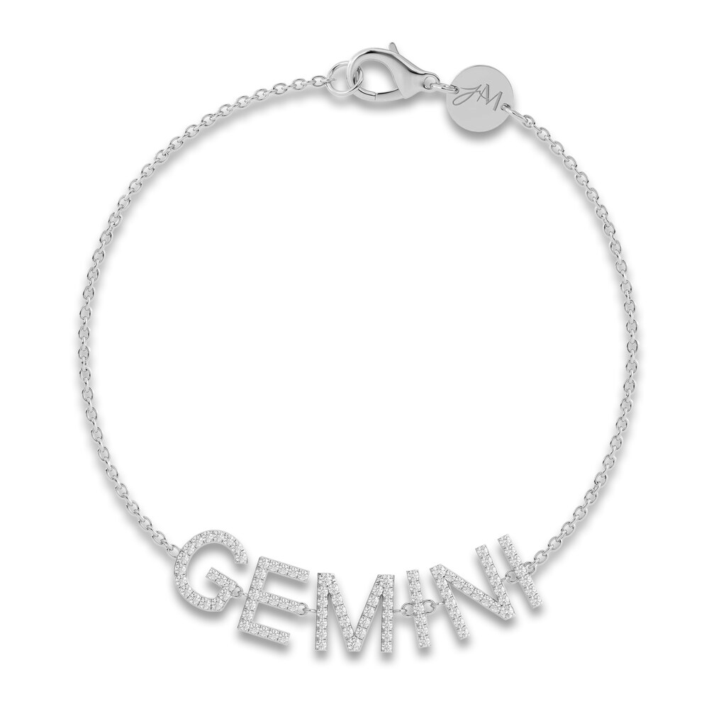 Juliette Maison Diamond Station Name Bracelet 7/8 ct tw Round 10K White Gold drEPPFI9