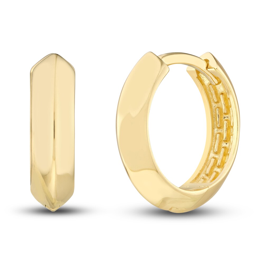 Knife Edge Huggie Earrings 14K Yellow Gold e7PbajYx