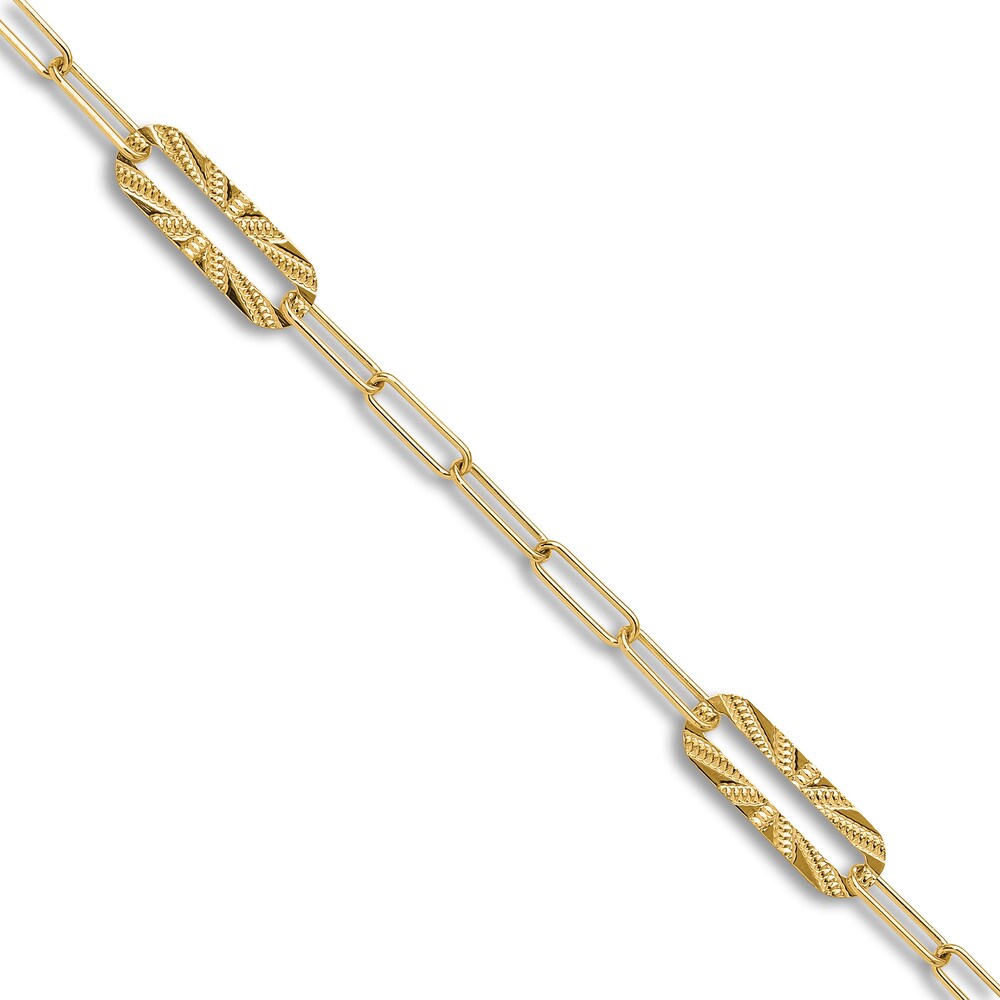 High-Polish Oval Link Bracelet 14K Yellow Gold 7" eA60CqmO