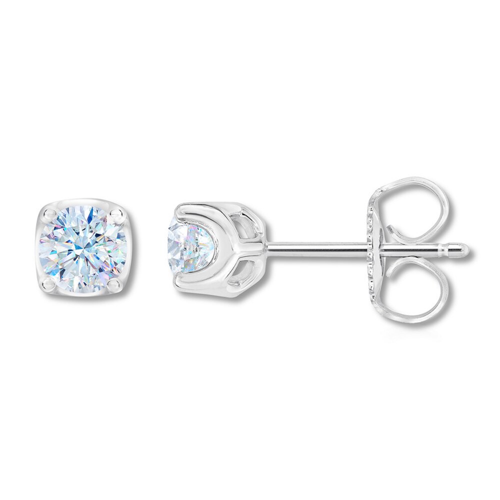 THE LEO First Light Diamond Solitaire Earrings 3/4 ct tw 14K White Gold (I1/I) eC140QIK