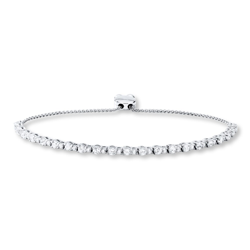 Diamond Bolo Bracelet 3 ct tw Round-cut 14K White Gold eEMstwyH