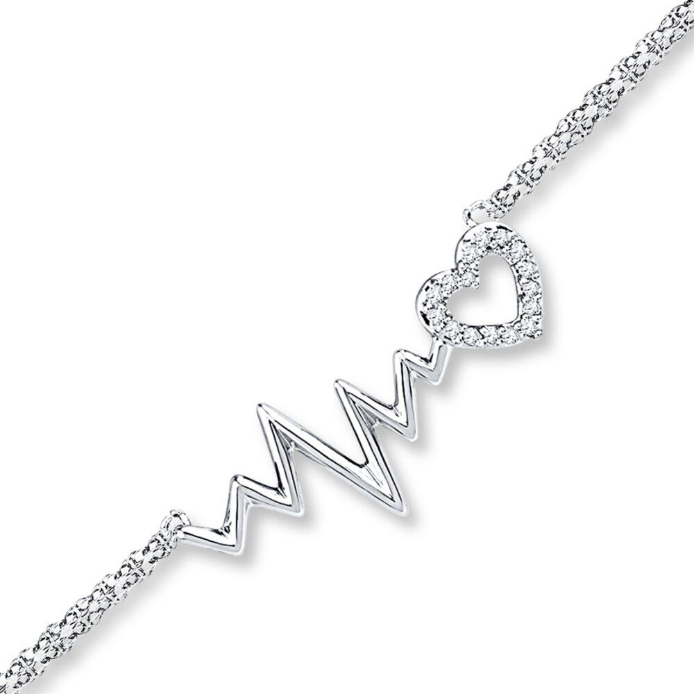 Heartbeat Bracelet 1/20 ct tw Diamonds 10K White Gold eIwJdO1Y