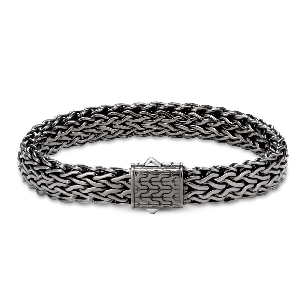 John Hardy Men's Classic Chain Bracelet Blackened Sterling Silver 7.25" eLlMFR4M