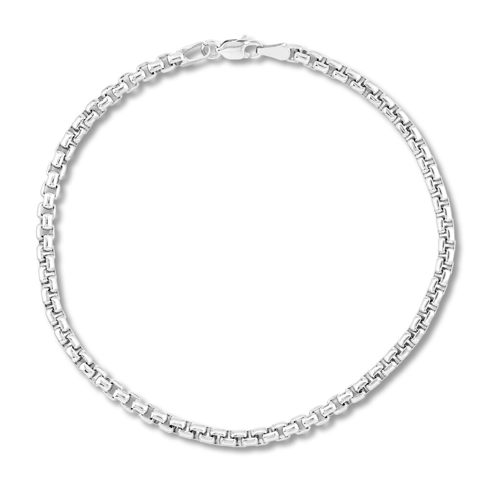 Box Chain Bracelet 14K White Gold 8.5\" eMavALVG