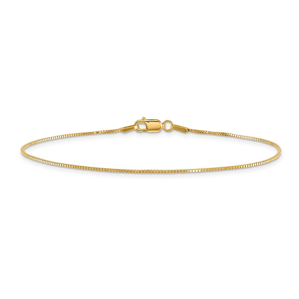 Box Chain Anklet 14K Yellow Gold 9" eQhcv1Ch