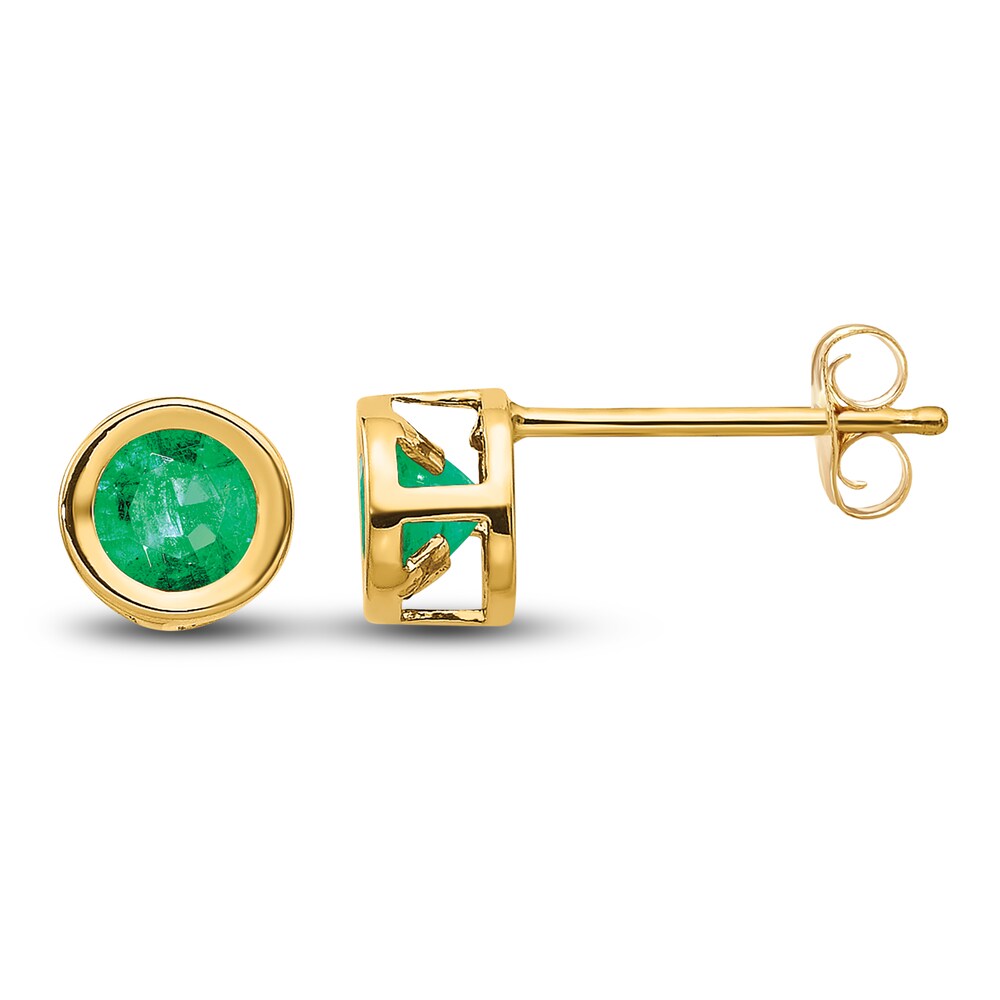 Natural Emerald Earrings 14K Yellow Gold eWA91lUi