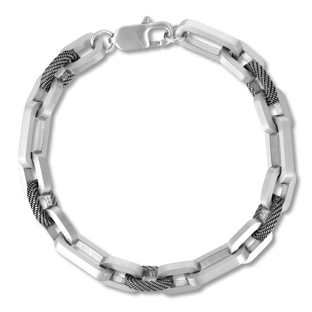 Men\'s Link Chain Bracelet Stainless Steel 8.5\" eXQDmvo7
