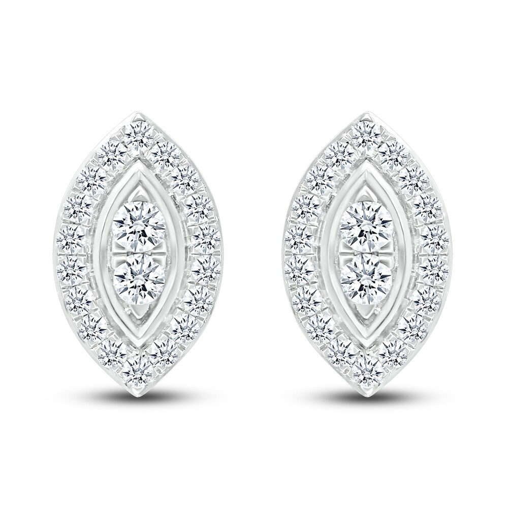 Diamond Stud Earrings 5/8 ct tw Round 10K White Gold eYva5MRt