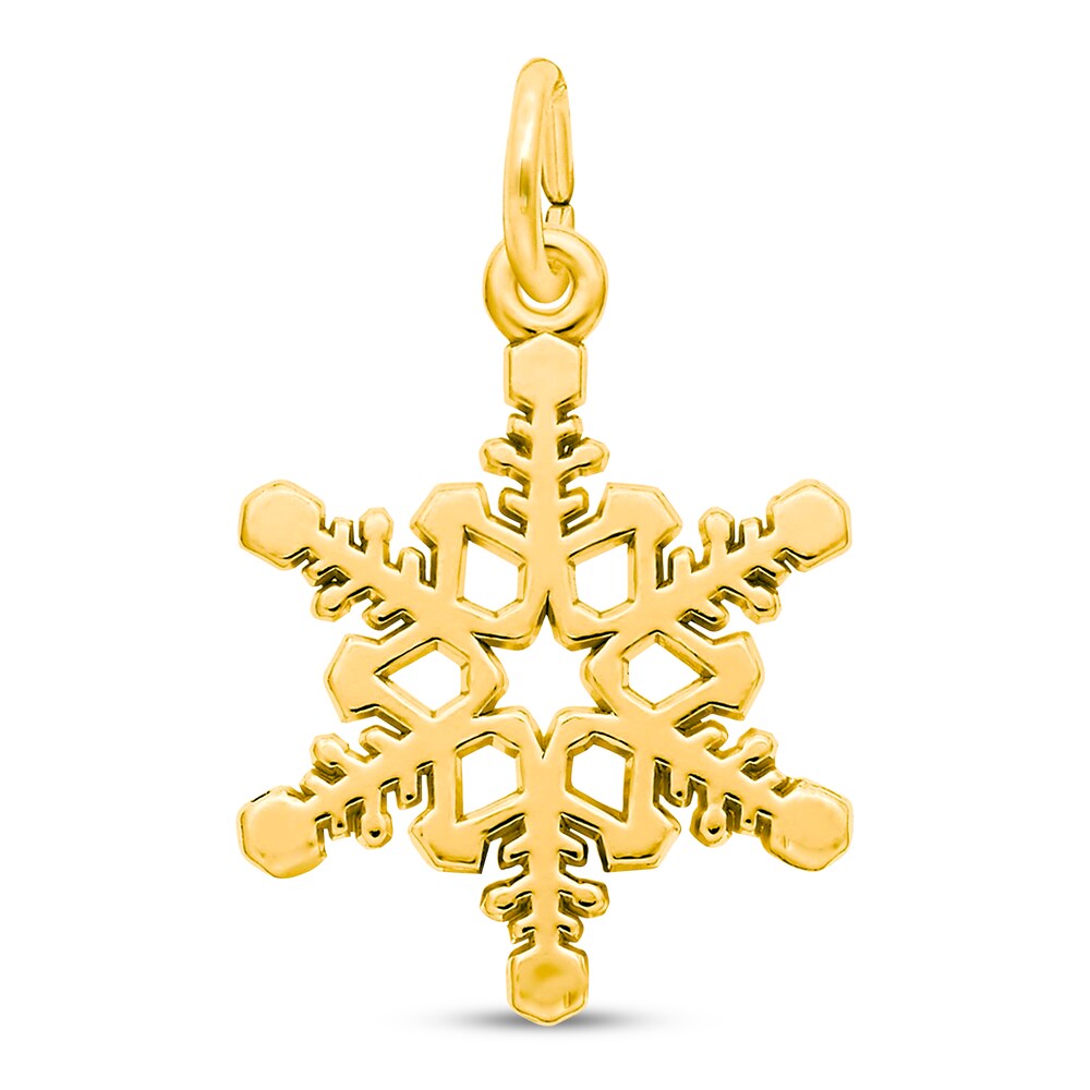 Snowflake Charm 14K Yellow Gold egPpeskt