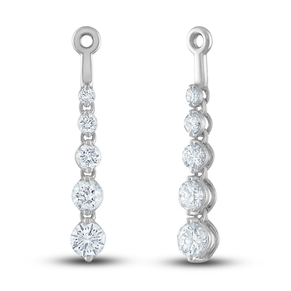 Diamond Dangle Earring Jackets 3/4 ct tw Round 14K White Gold egVAfIPy