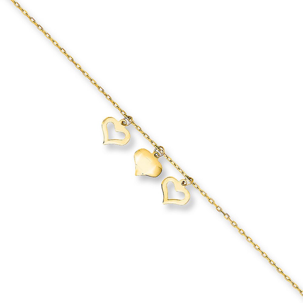 Heart Charm Anklet 14K Yellow Gold egi0NYVQ