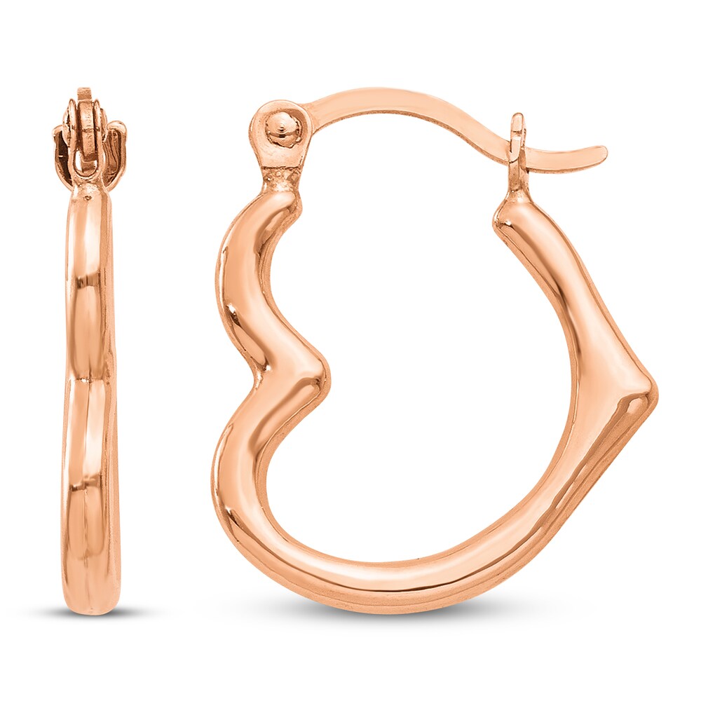 Heart Hoop Earrings 14K Rose Gold epATGRuX