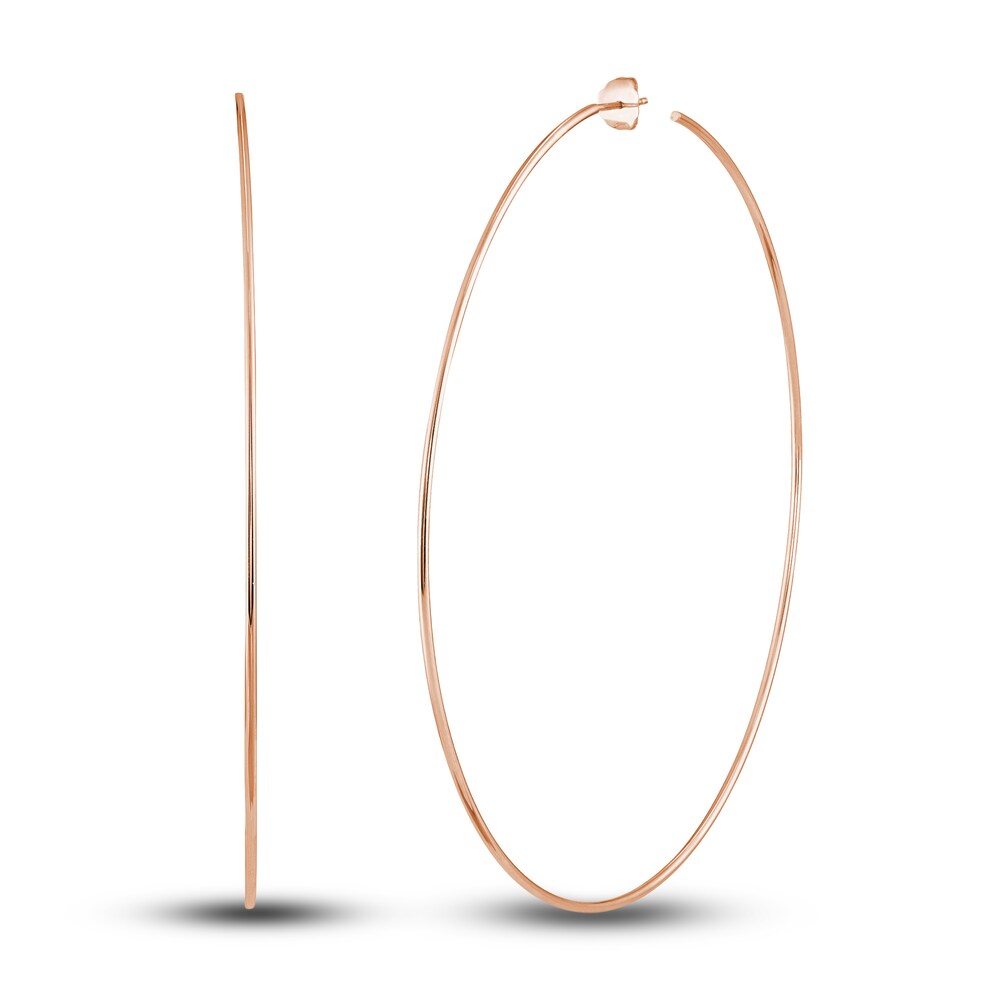 Round Wire Hoop Earrings 14K Rose Gold 90mm erl1LNuH [erl1LNuH]