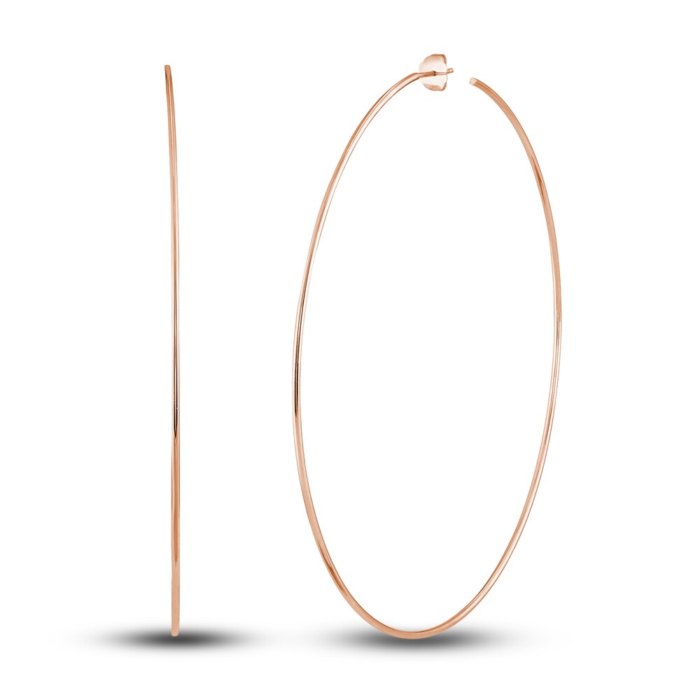 Round Wire Hoop Earrings 14K Rose Gold 90mm erl1LNuH