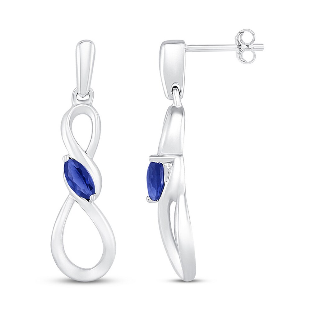 Lab-Created Sapphire Infinity Earrings Sterling Silver etlzMvMD