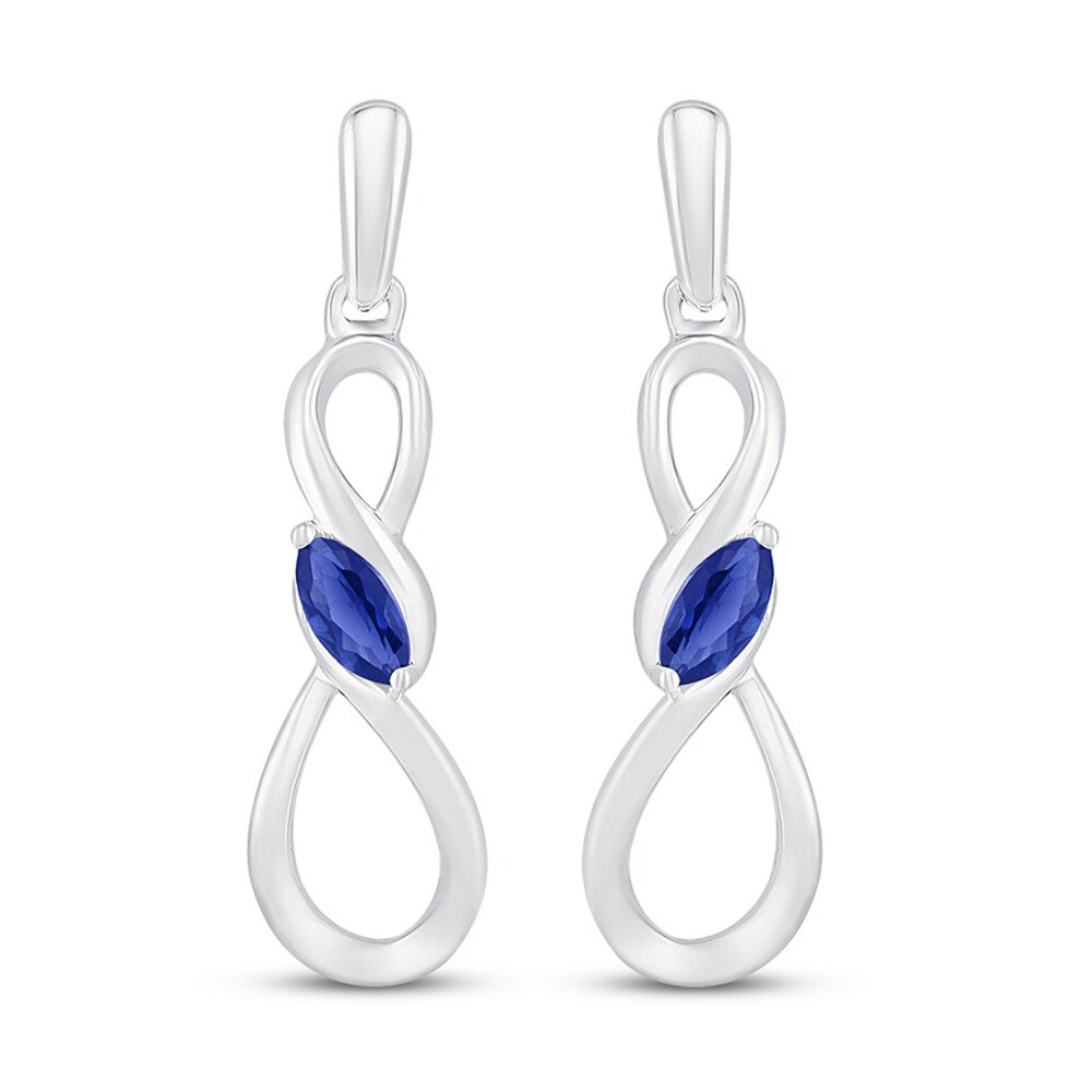 Lab-Created Sapphire Infinity Earrings Sterling Silver etlzMvMD