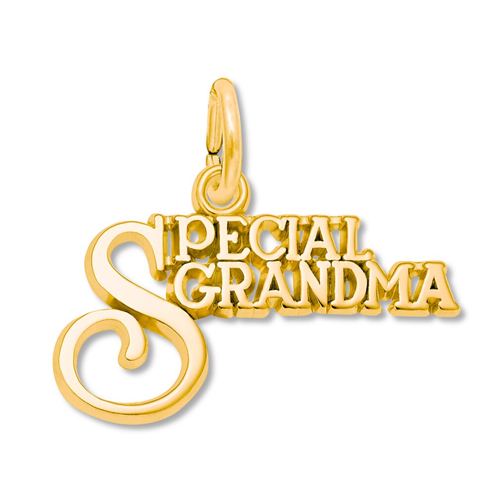Special Grandma Charm 14K Yellow Gold exju85O4