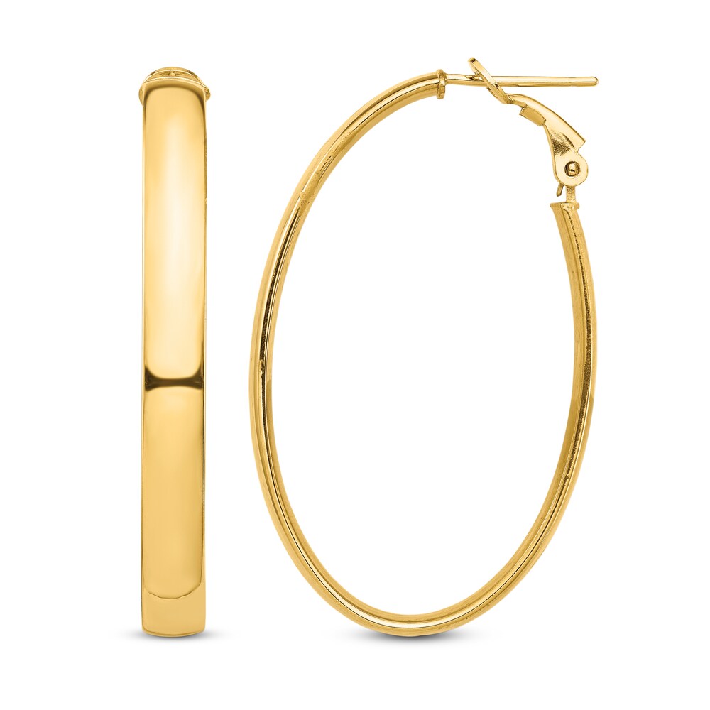 Oval Hoop Earrings 14K Yellow Gold f4EEoEfK