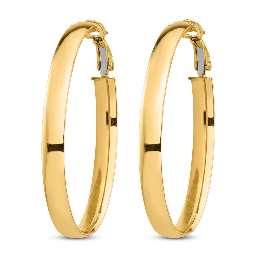 Oval Hoop Earrings 14K Yellow Gold f4EEoEfK