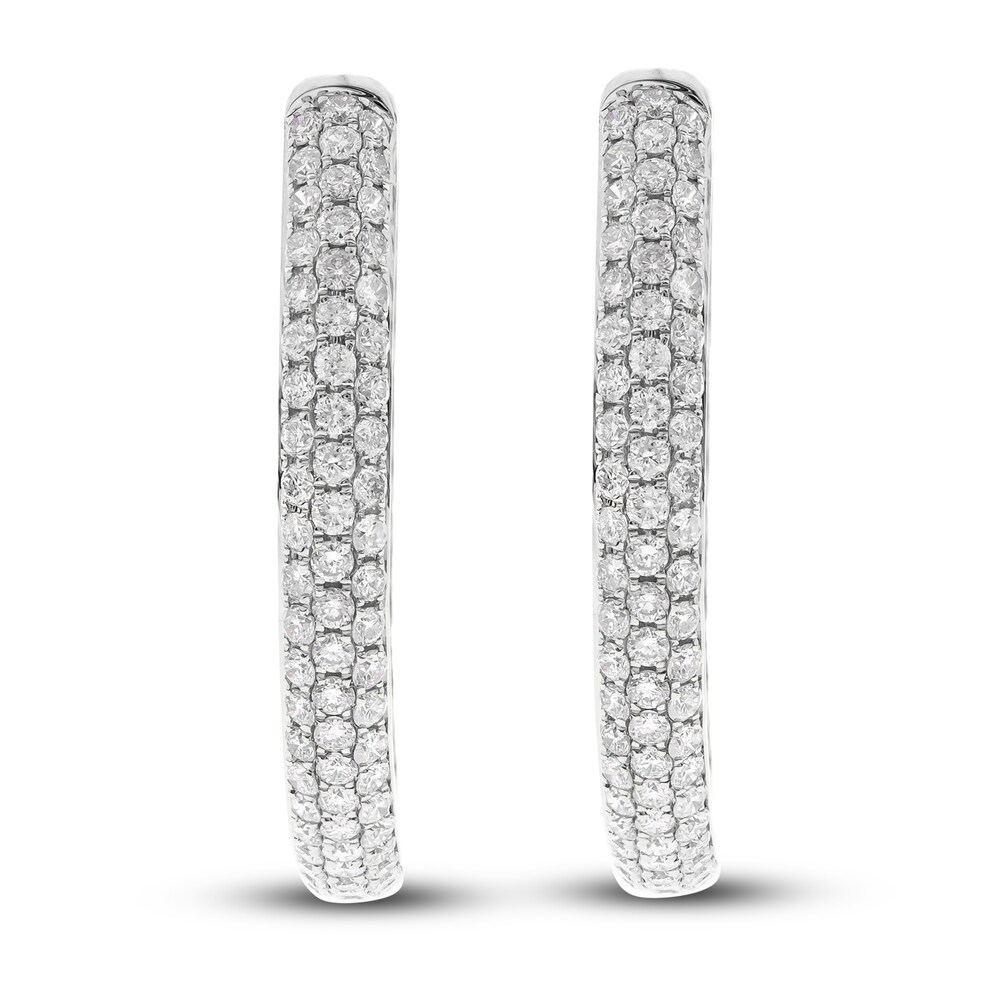 Diamond Hoop Earrings 5-1/4 ct tw Round 14K White Gold f60vcTdJ