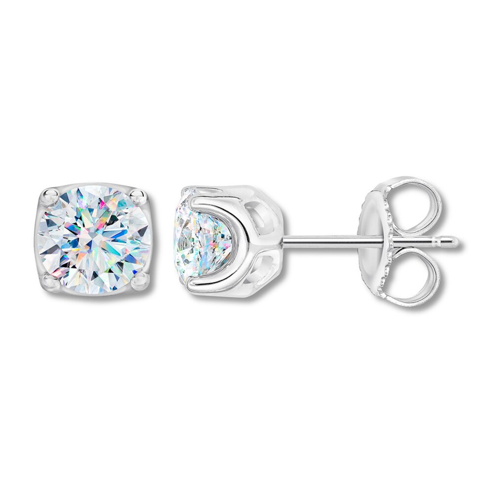 THE LEO First Light Diamond Solitaire Stud Earrings 2 ct tw Round 14K White Gold (I1/I) f9rZzQGo