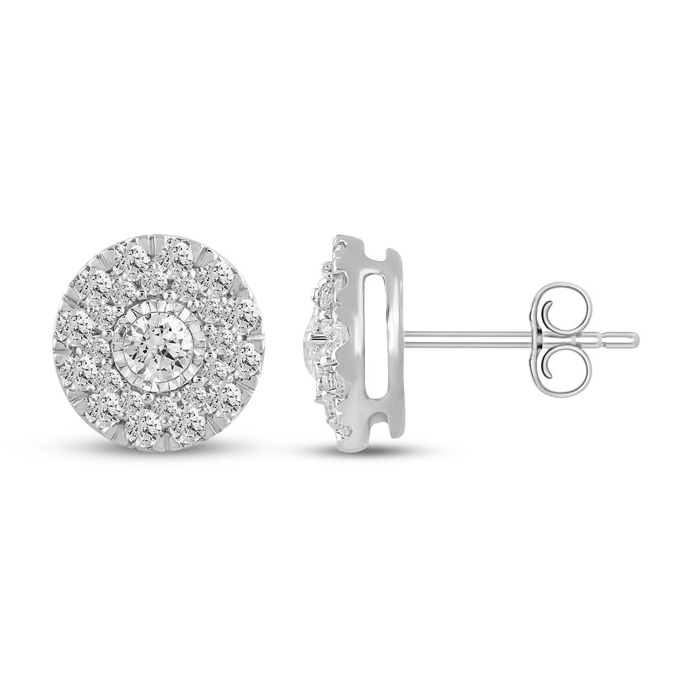 Diamond Stud Earrings 1 ct tw Round 14K White Gold fFktXyo4