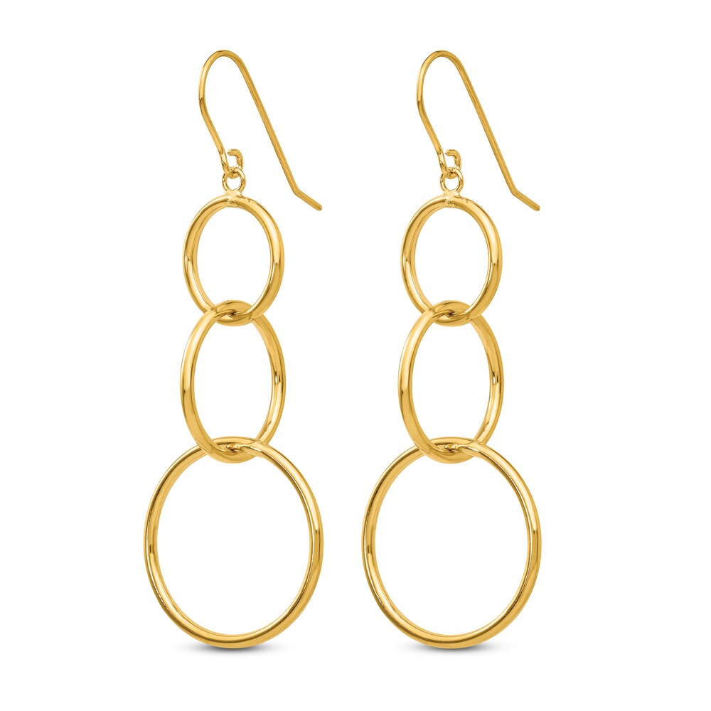 Tiered Dangle Earrings 14K Yellow Gold fG68mpKA