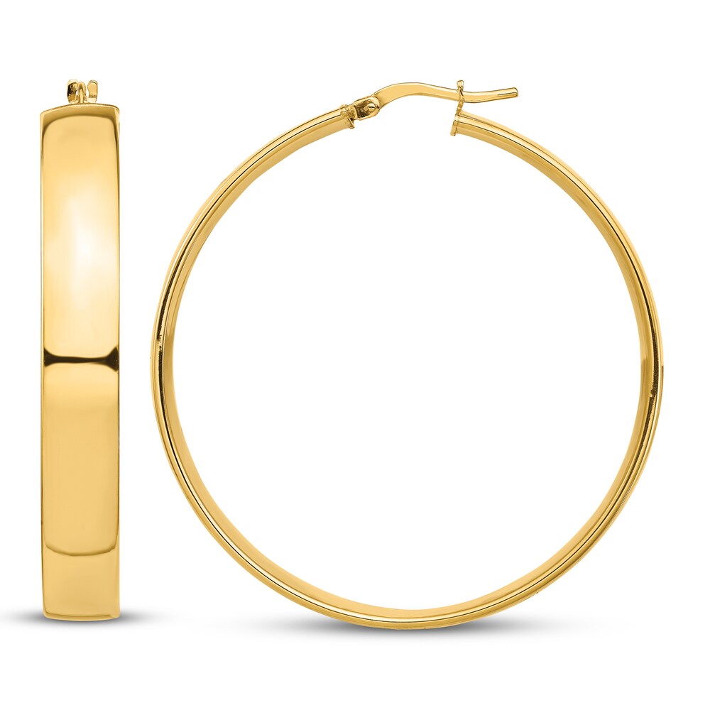 7 X45mm Lightweight Tube Hoop Earrings 14K Yellow Gold fJqZgXVO