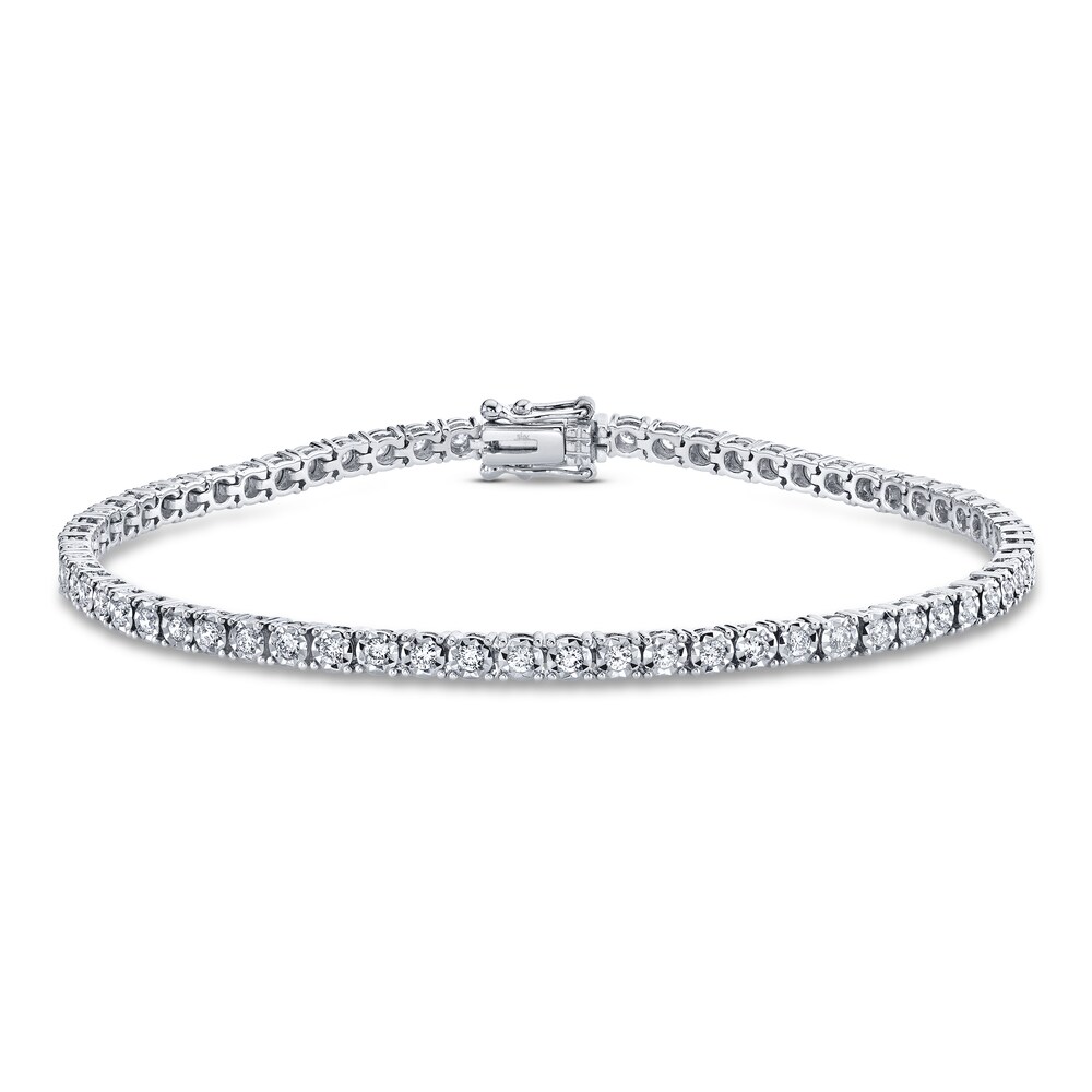 Shy Creation Diamond Bracelet 7/8 ct tw Round 14K White Gold SC55002949 fOVVg1sW