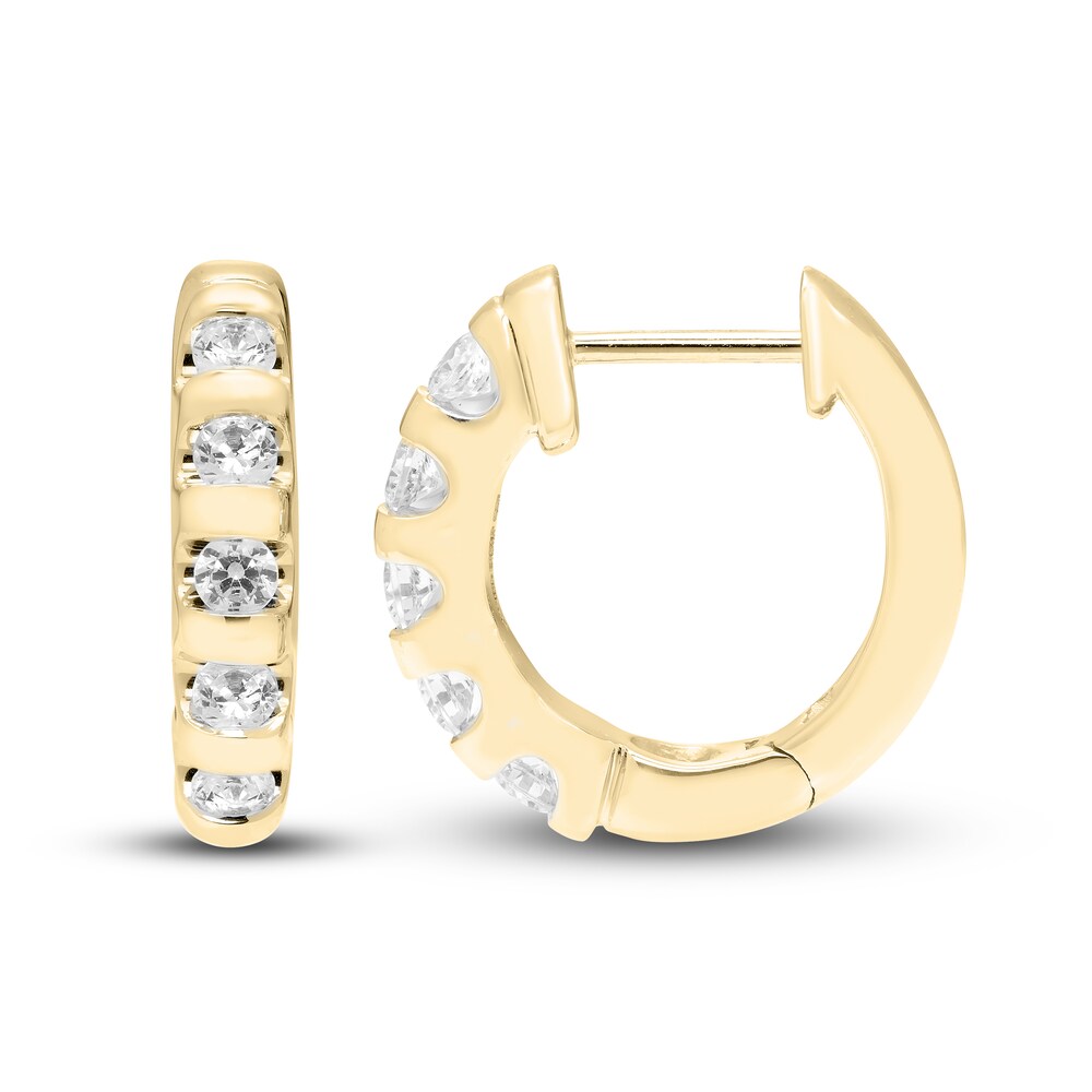 Hearts Desire Diamond Earrings 1 ct tw Round 18K Yellow Gold fTuVcjL1