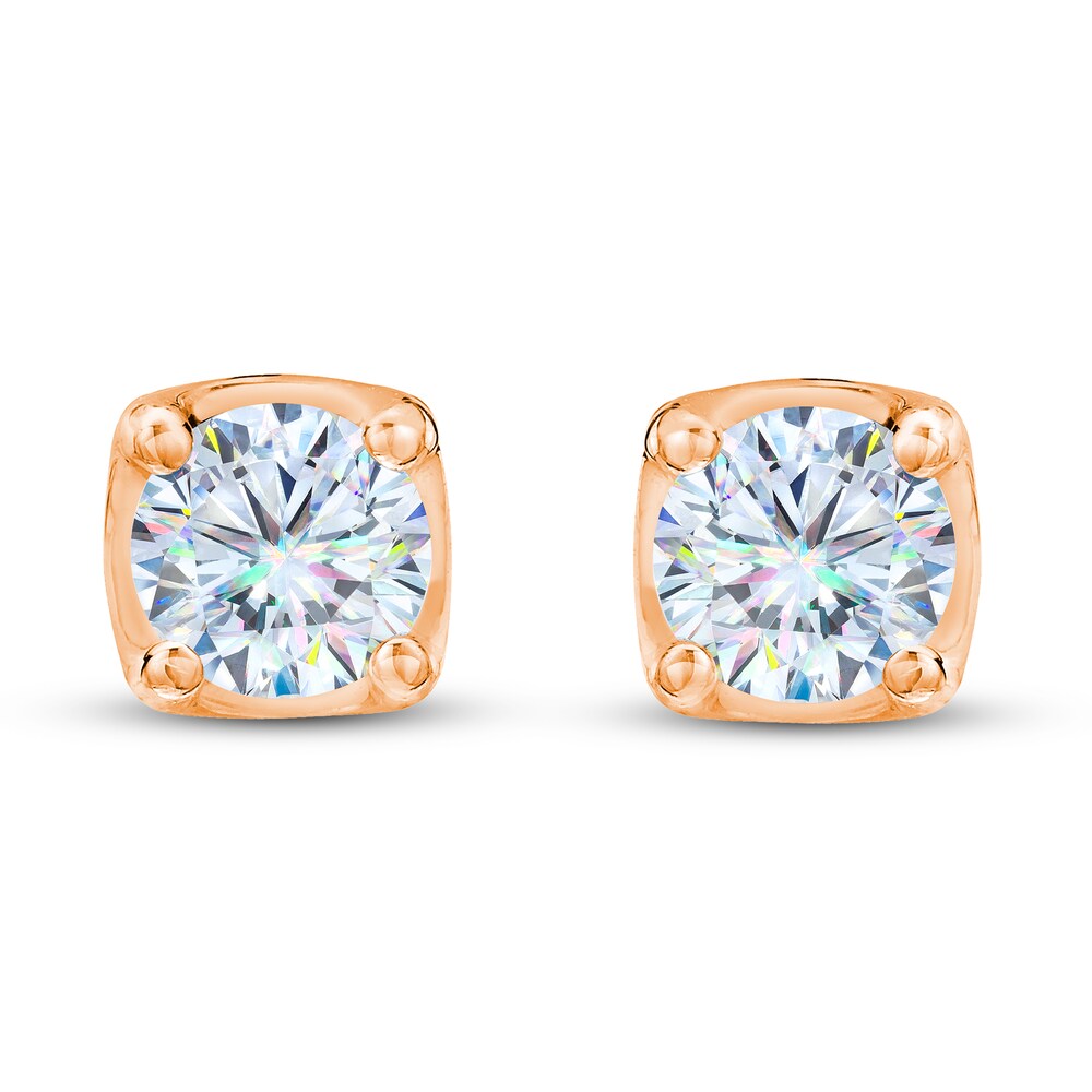 THE LEO First Light Diamond Solitaire Earrings 1/2 ct tw 14K Rose Gold (I1/I) fW4TOk4r