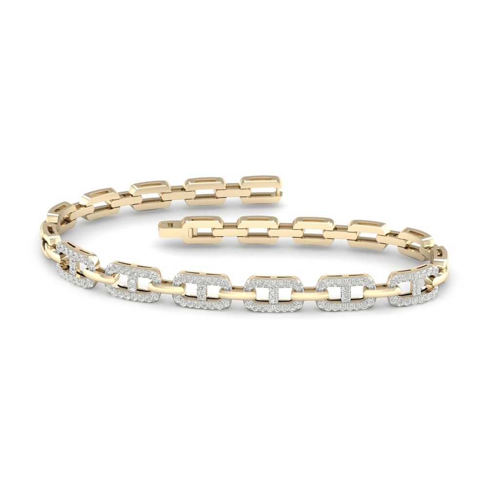 Men's Lab-Created Diamond Bracelet 1 ct tw Round 14K Yellow Gold fcYavc8R