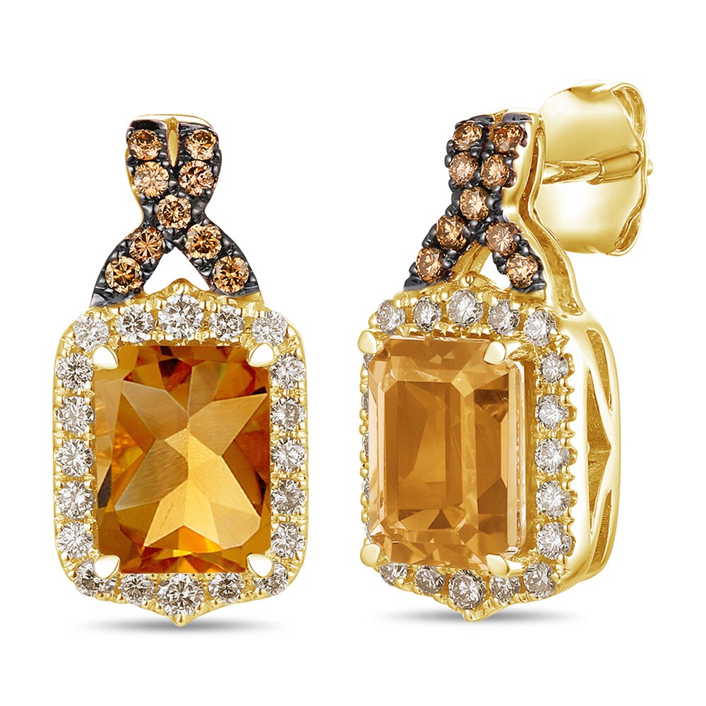 Le Vian Natural Citrine Earrings 1/2 ct tw Diamonds 14K Honey Gold fm8T7KDc