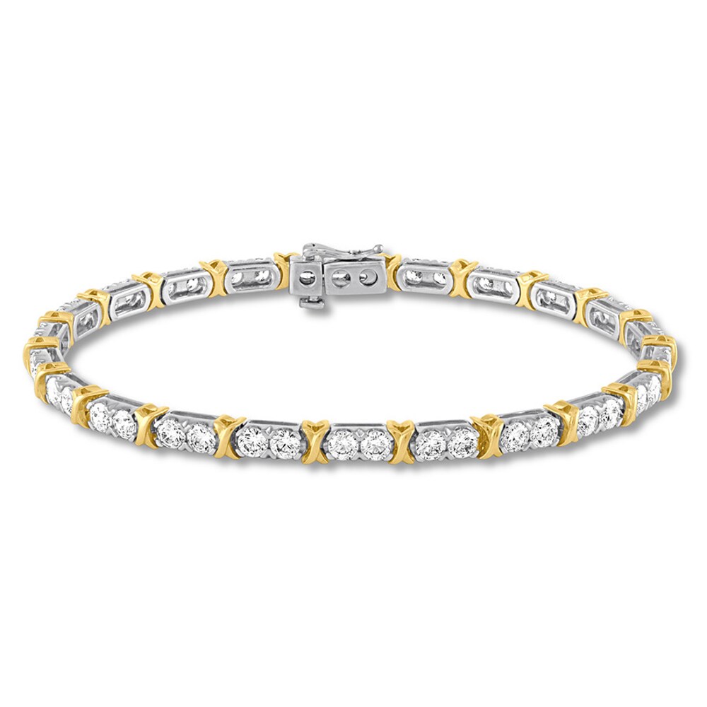 Diamond Bracelet 5 carats tw Round 14K Two-Tone Gold fuczy3EM