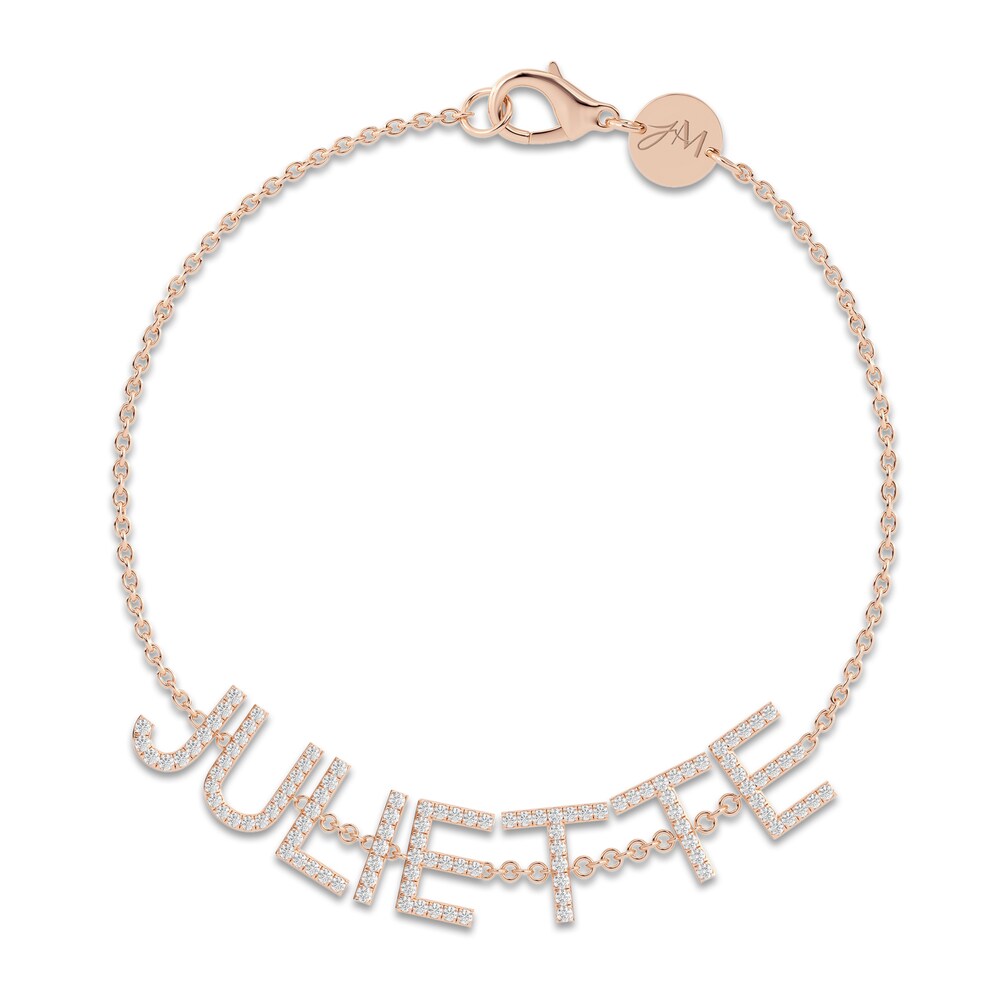 Juliette Maison Diamond Station Name Bracelet 1-1/8 ct tw Round 10K Rose Gold g26mvVGe