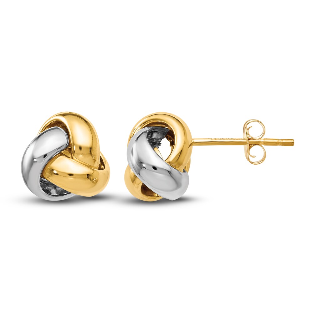 Love Knot Earrings 14K Two-Tone Gold g9uBWL4u