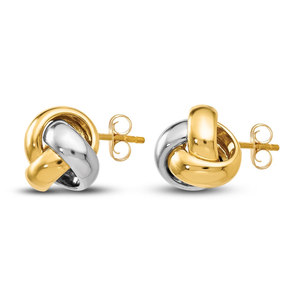 Love Knot Earrings 14K Two-Tone Gold g9uBWL4u