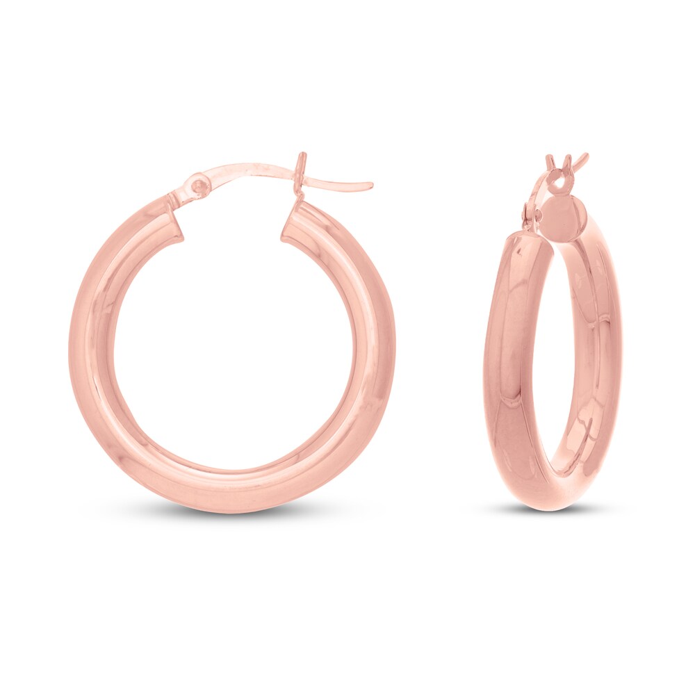 Round Hoop Earrings 14K Rose Gold gGtbPyOj