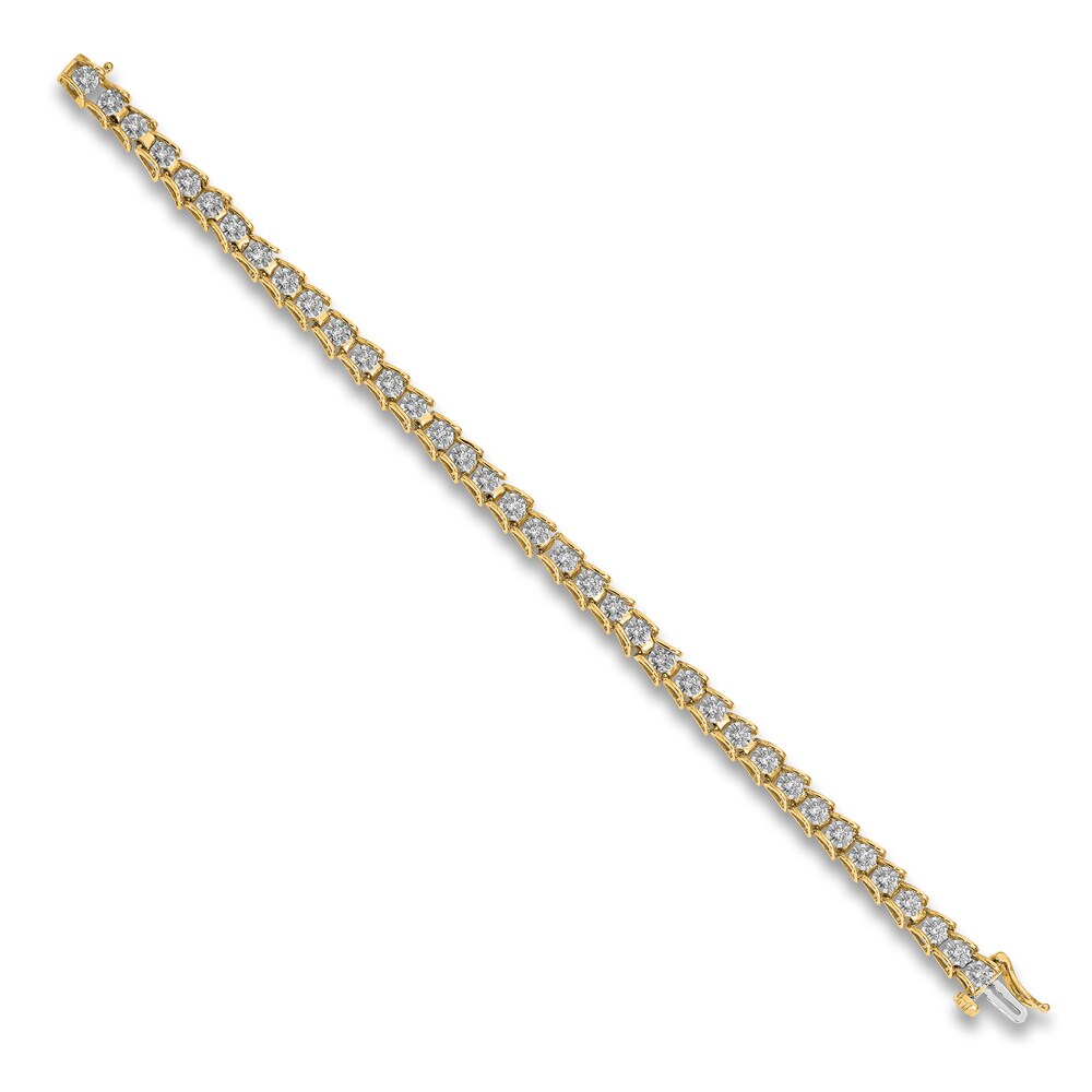 Diamond Tennis Bracelet 5/8 ct tw Round 14K Two-Tone Gold 7" gPJsFyiY